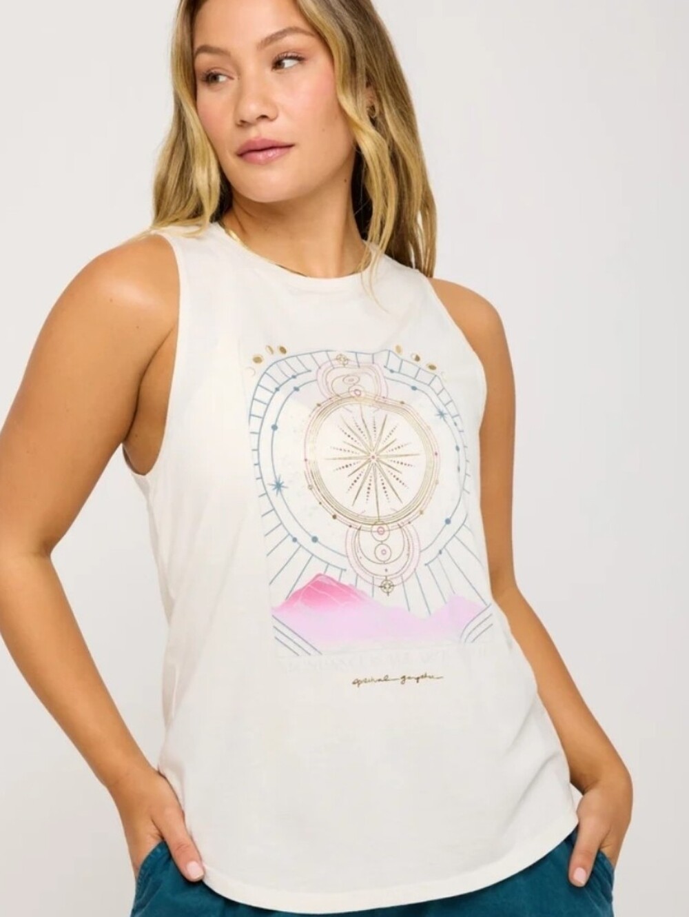 SPIRITUAL GANGSTER Abundance Is All Around You Sleeveless Muscle Tank Sz Medium